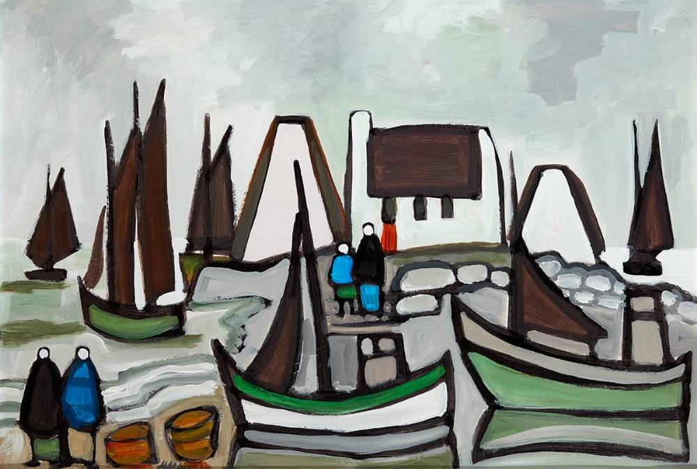 FIGURES AND BOATS by Markey Robinson (1918-1999) at Whyte's Auctions
