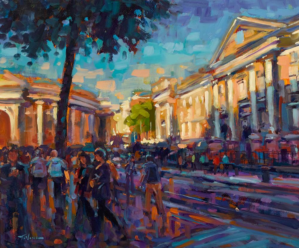 SUMMER EVENING, TRINITY COLLEGE, DUBLIN by Norman Teeling (b.1944) (b.1944) at Whyte's Auctions