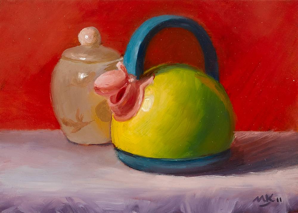 YELLOW KETTLE AND PRECIOUS POT, 2011 by Maeve Kelly  at Whyte's Auctions