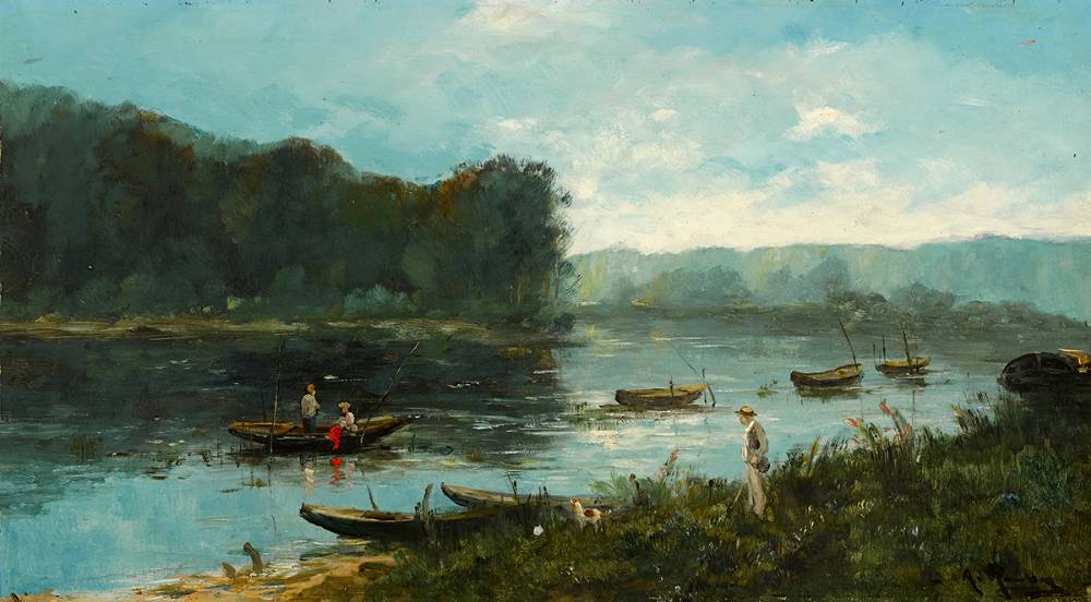 RIVER SCENES (A PAIR) by Alfred Rouby (1849-1909) (1849-1909) at Whyte's Auctions