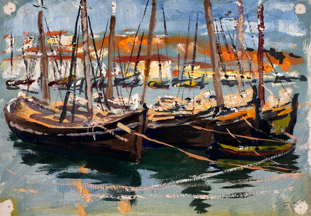 SAILBOATS, SET�BAL, 1967 and ROWBOATS (A PAIR) by Frank Forty (1903-1996) at Whyte's Auctions