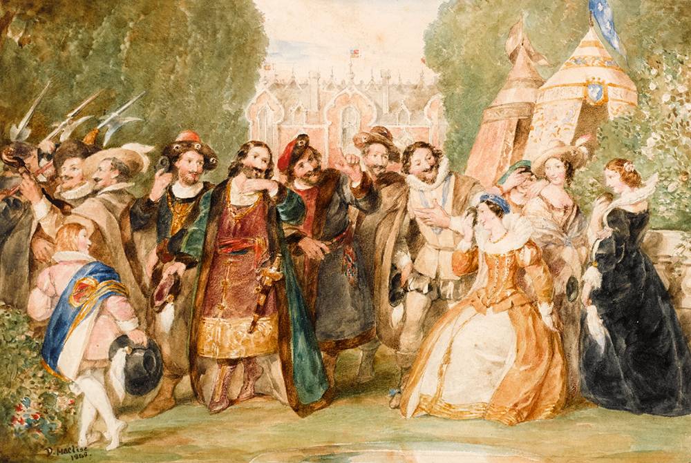 LOVES LABOURS LOST [THE COURT OF THE KING OF NAVARRE], 1848 by Daniel Maclise RA HRHA (1806-1870) at Whyte's Auctions