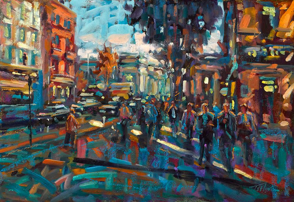 CITY SCENE by Norman Teeling (b.1944) at Whyte's Auctions