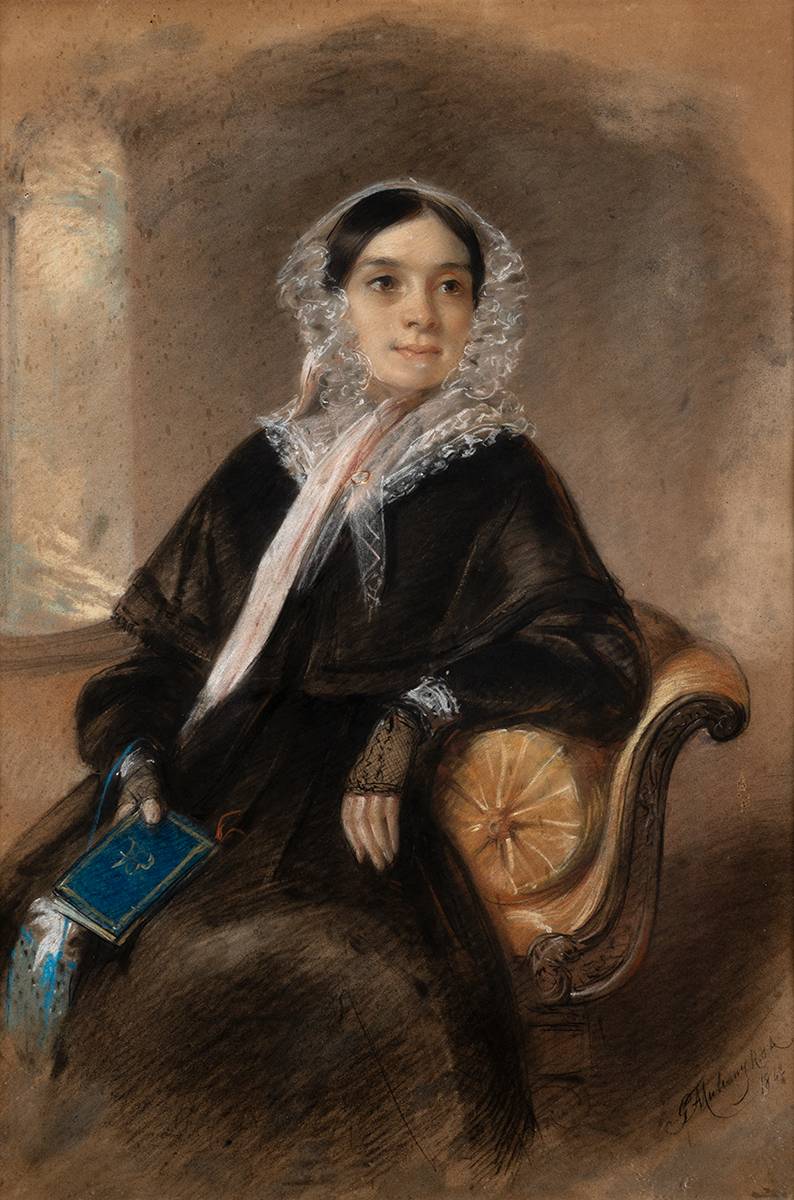 PORTRAIT OF A WOMAN, 1842 by George Francis Mulvany RHA (1809-1869) RHA (1809-1869) at Whyte's Auctions