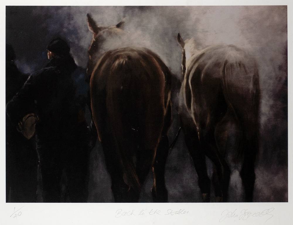 THE FRIESIAN BULL and BACK OF THE STABLES by John Fitzgerald (b. 1978) at Whyte's Auctions