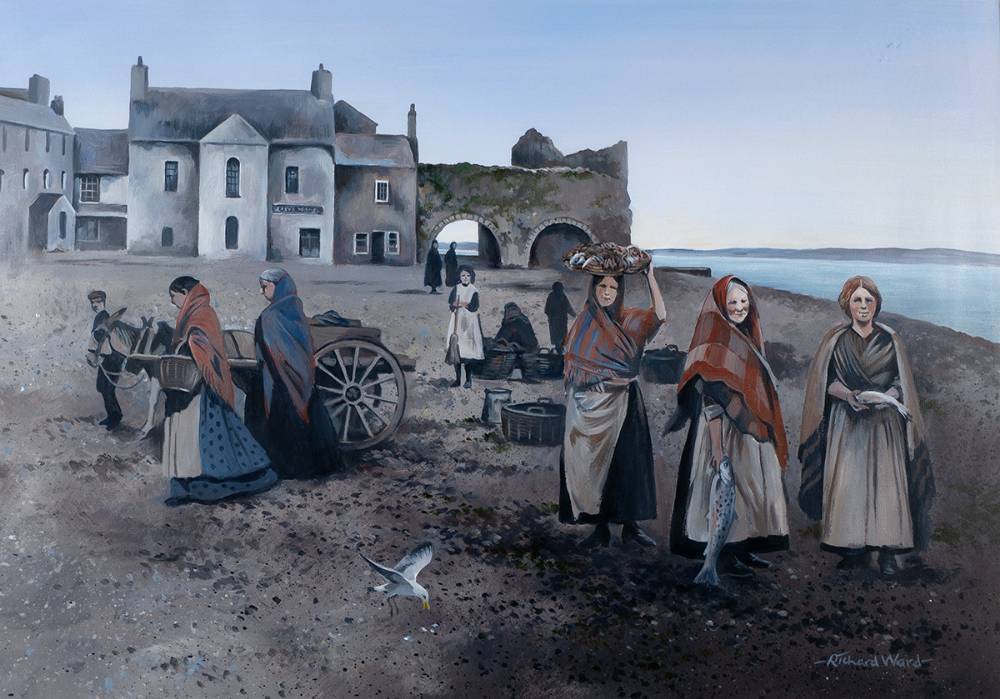 CLADDAGH VILLAGERS, COUNTY GALWAY by Richard Ward (b.1944) at Whyte's Auctions