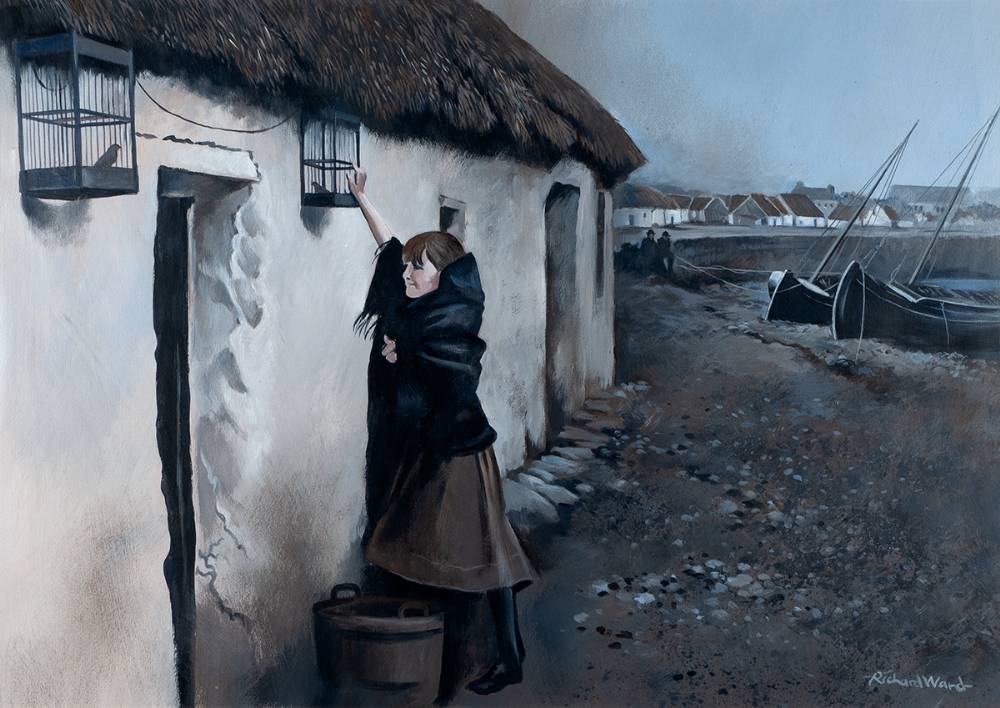 YOUNG GIRL, THE CLADDAGH, COUNTY GALWAY by Richard Ward (b.1944) at Whyte's Auctions