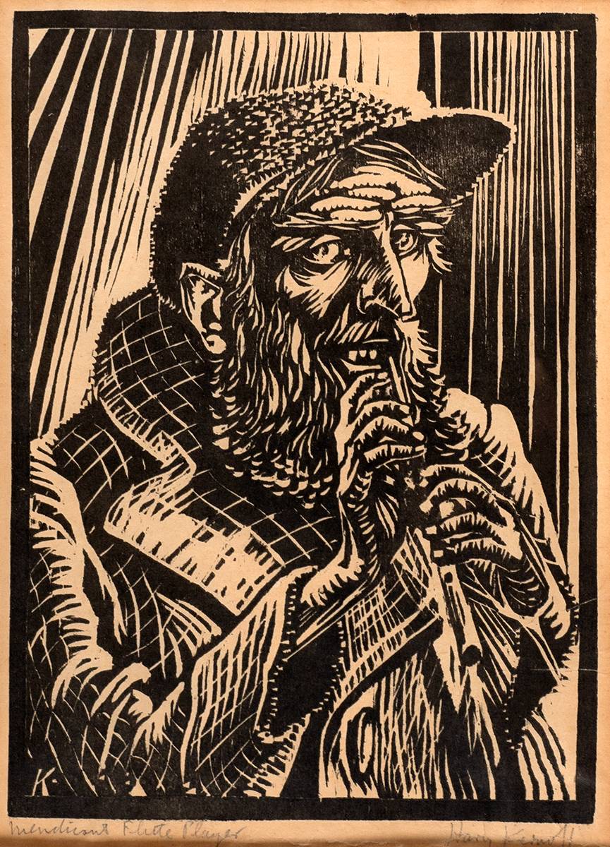 MENDICANT FLUTE PLAYER by Harry Kernoff RHA (1900-1974) at Whyte's Auctions