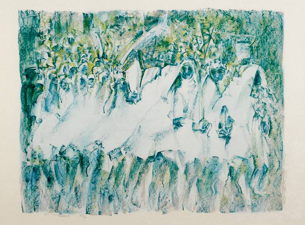 PROCESSION WITH LILLIES, 1991 by Louis le Brocquy HRHA (1916-2012) HRHA (1916-2012) at Whyte's Auctions
