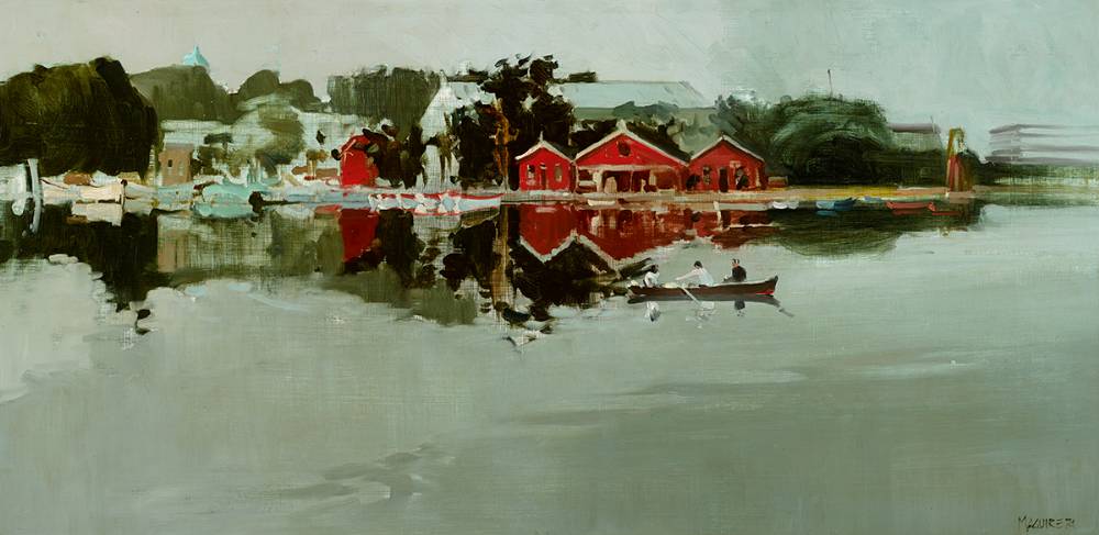 CORRIB YACHT CLUB, COUNTY GALWAY, 1974 by Cecil Maguire sold for �6,600 at Whyte's Auctions