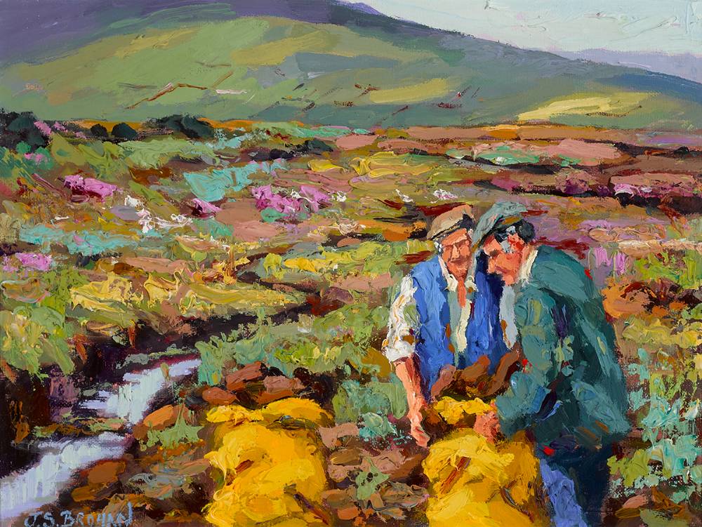 BAGGING TURF, ACHILL by James S. Brohan (b.1952) at Whyte's Auctions