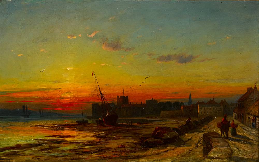 SUNSET AT CARRICKFERGUS, COUNTY ANTRIM, 1856 by James Francis Danby RBA (1816-1875) at Whyte's Auctions