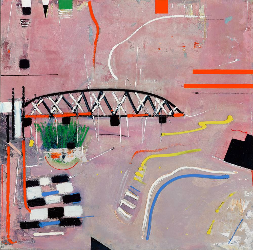 ESTUARY WITH BRIDGE, 2007 by Mike Fitzharris (b.1952) (b.1952) at Whyte's Auctions