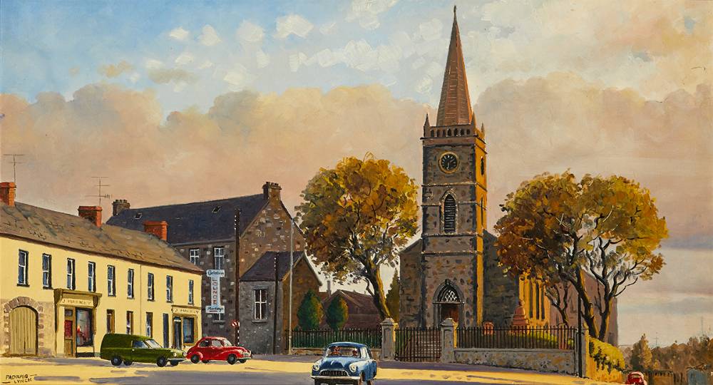 MAIN STREET, CARRICKMACROSS, COUNTY MONAGHAN by P�draig Lynch (b.1936) at Whyte's Auctions