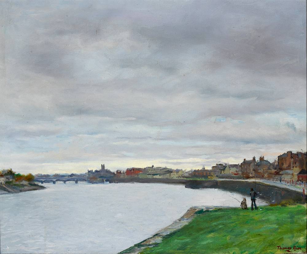 THE SHANNON AT LIMERICK, SARSFIELD BRIDGE, 1967 by Thomas Ryan PPRHA (1929-2021) at Whyte's Auctions