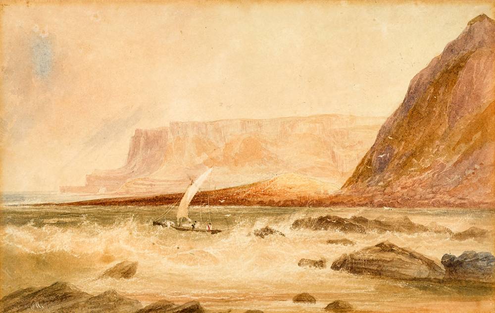 COASTAL LANDSCAPE NEAR GIANT'S CAUSEWAY by Andrew Nicholl RHA (1804-1886) at Whyte's Auctions