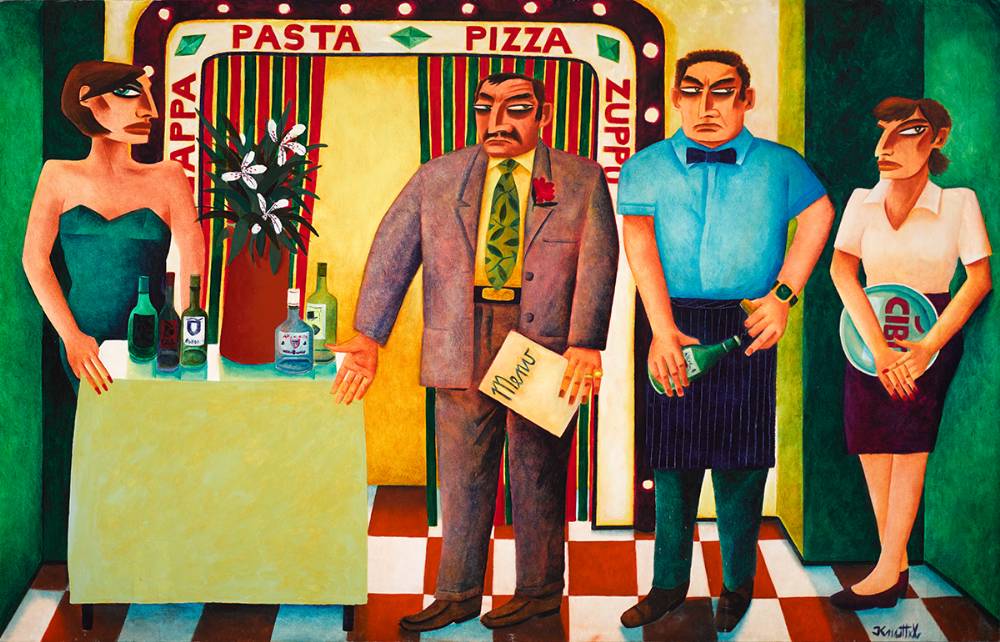 PASTA PIZZA by Graham Knuttel (b.1954) (b.1954) at Whyte's Auctions