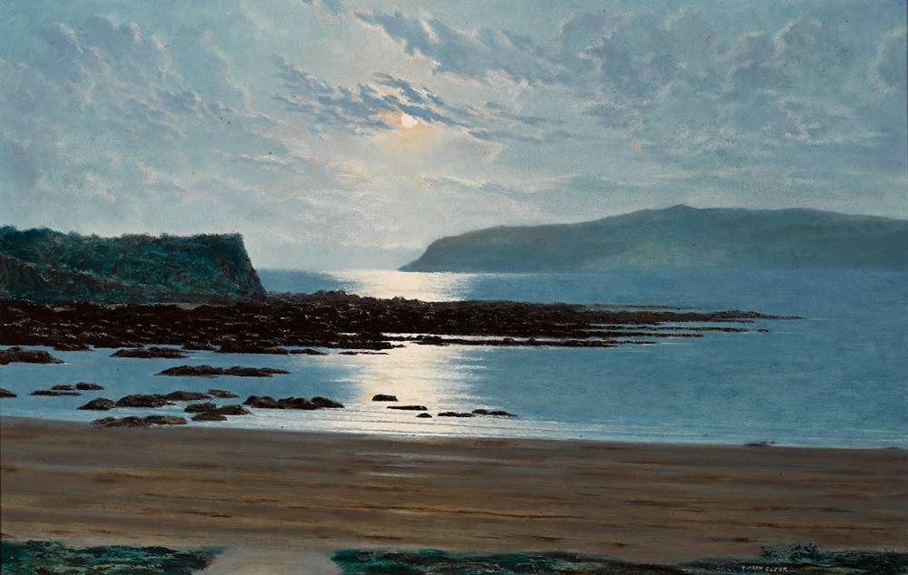 EARLY MOONRISE, SOUTH STRAND, RUSH, COUNTY DUBLIN, 1968 by Ciaran Clear (1920-2000) at Whyte's Auctions