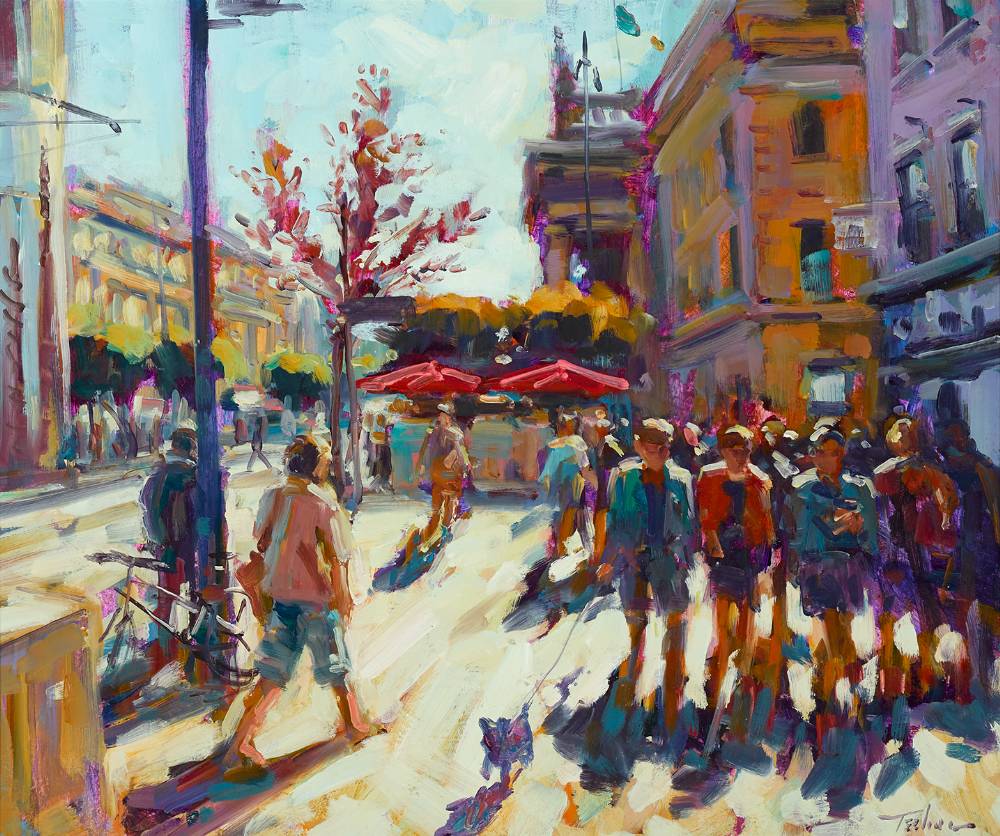 A BEAUTIFUL DAY, O'CONNELL STREET, DUBLIN by Norman Teeling (b.1944) at Whyte's Auctions