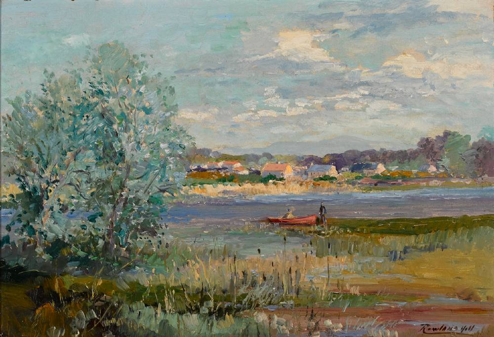 BOAT ON A LAKE, WEST OF IRELAND by Rowland Hill ARUA (1915-1979) at Whyte's Auctions