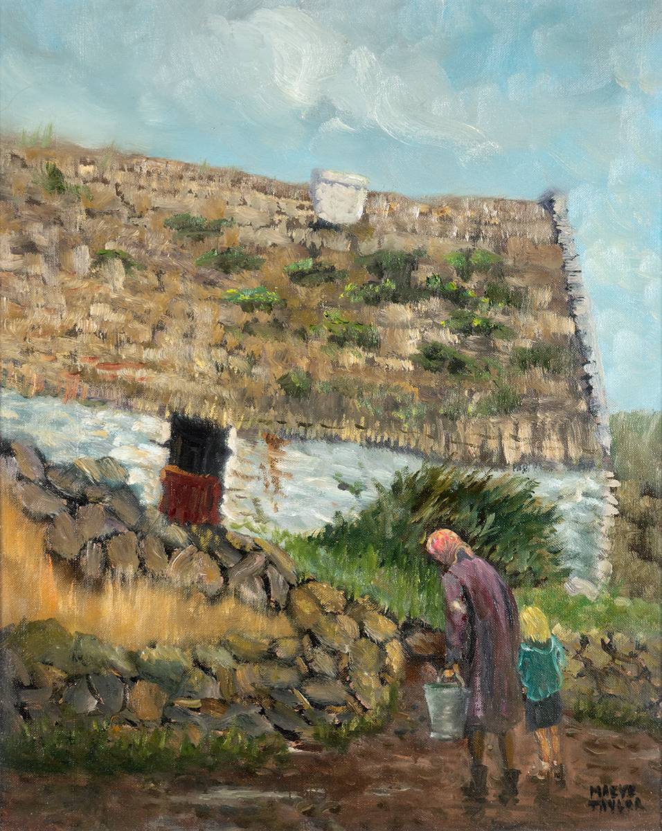 COTTAGE WITH FIGURES by Maeve Taylor (b.1928) at Whyte's Auctions