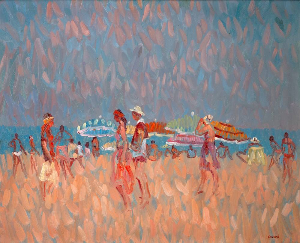 BEACH SCENE by Desmond Carrick RHA (1928-2012) at Whyte's Auctions