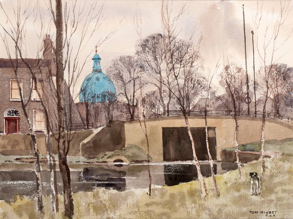 CANAL AT CHARLEMONT, DUBLIN by Tom Nisbet RHA (1909-2001) at Whyte's Auctions