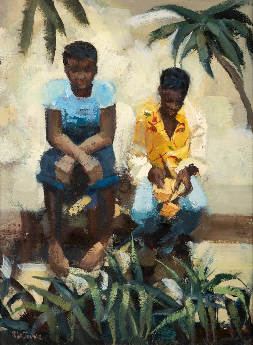 CUTTING THE MANGO by Sarah le Jeune (b.1955) at Whyte's Auctions