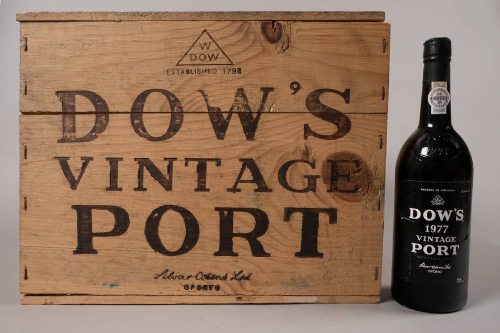 Dow's Vintage Port, 1977. A case of 12 at Whyte's Auctions