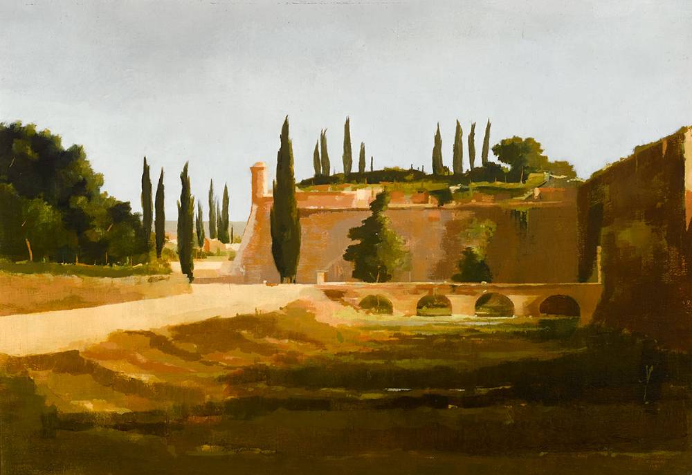 HOSTEL RICH FROM CITY WALLS, NEAR GERONA, 1991 by Martin Mooney sold for �1,800 at Whyte's Auctions