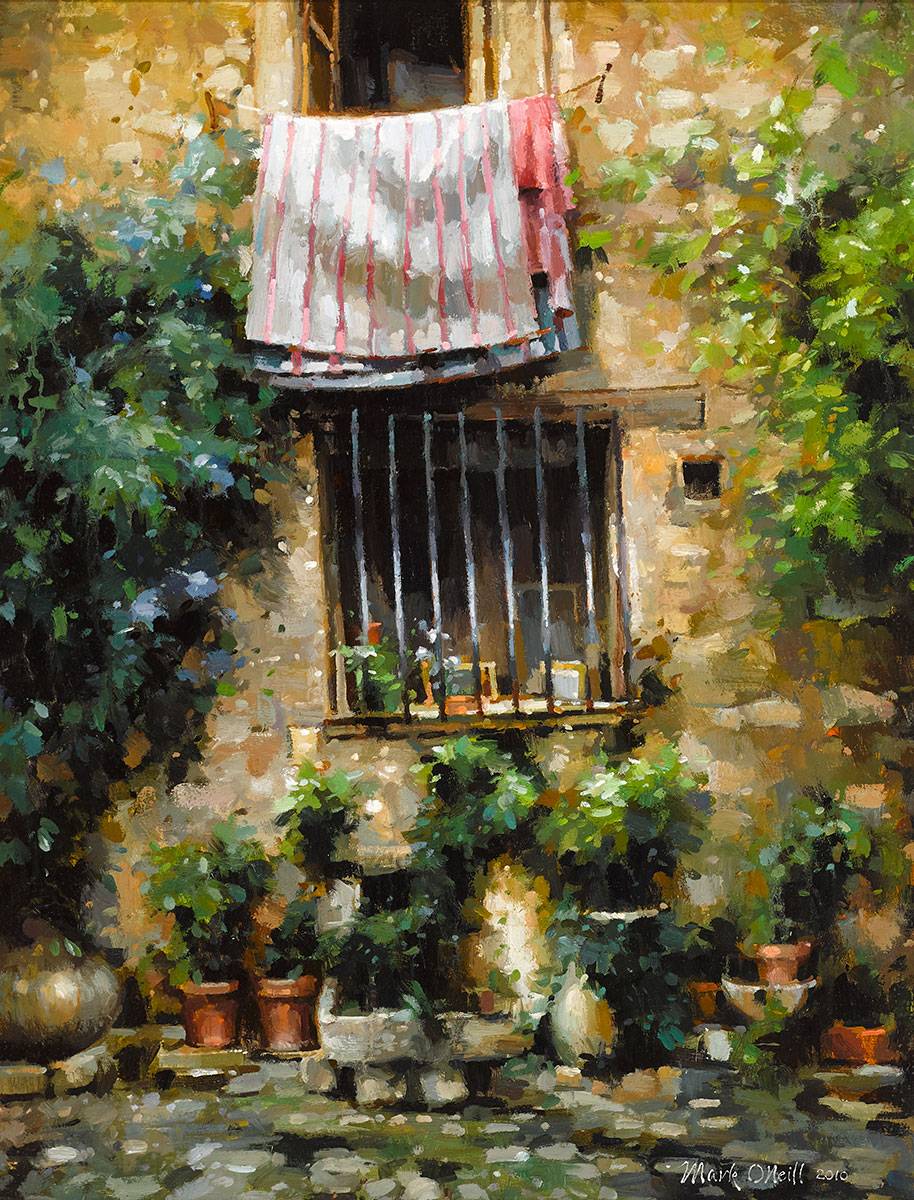 OUT TO DRY, ST. PAUL DE VENCE, FRANCE, 2010 by Mark O'Neill sold for 2,900 at Whyte's Auctions
