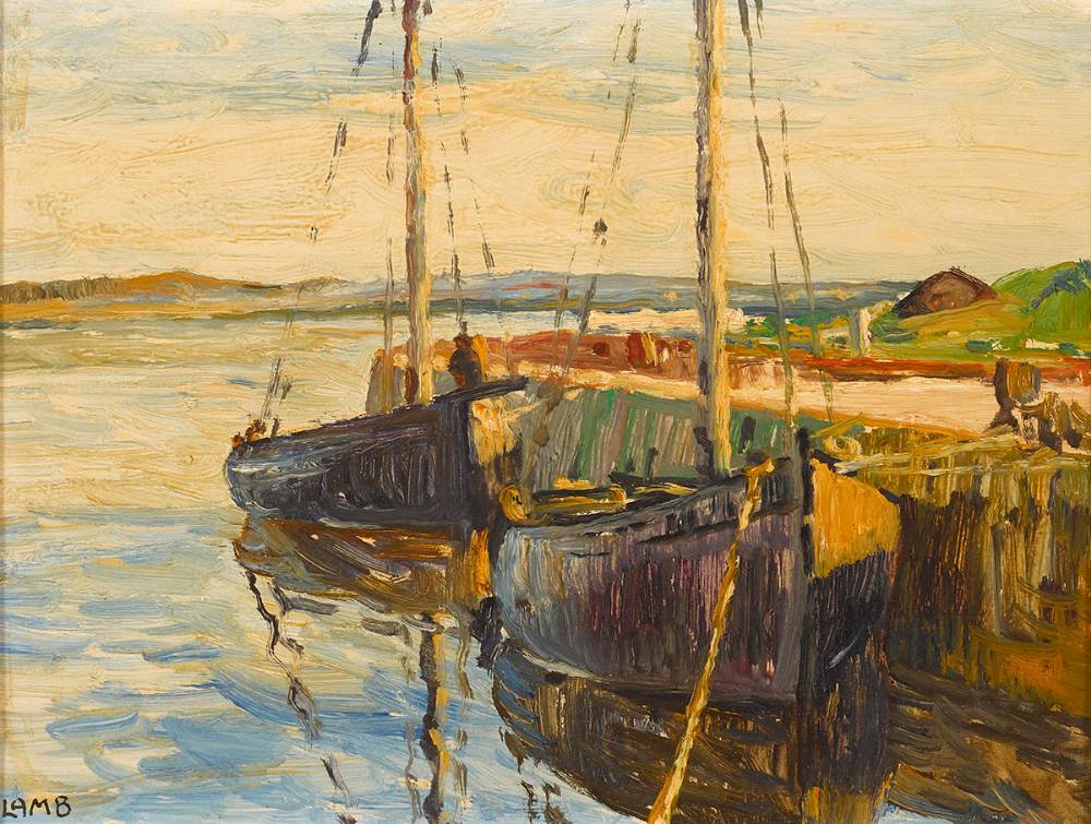 BOATS AT CARRAROE, COUNTY GALWAY by Charles Vincent Lamb sold for 2,400 at Whyte's Auctions