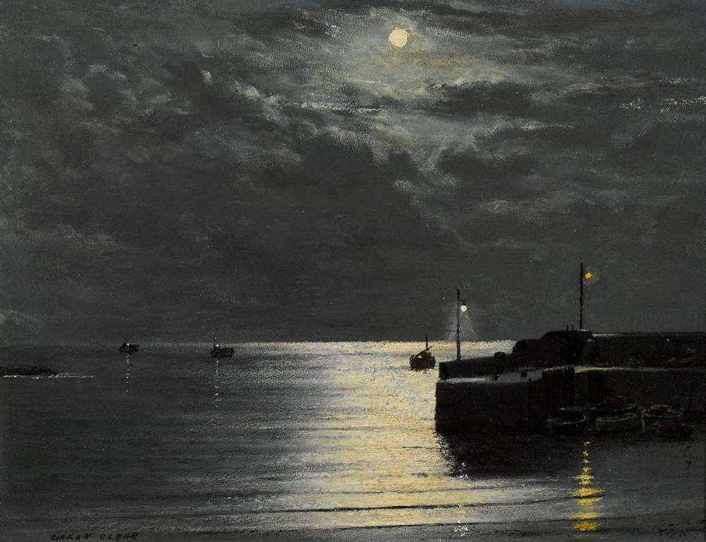 MOONLIGHT AT RUSH HARBOUR, OCTOBER by Ciaran Clear sold for �4,600 at Whyte's Auctions