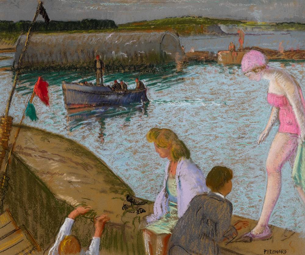 SIMON HOARE'S BOAT, RUSH HARBOUR, 1949 by Patrick Leonard HRHA (1918-2005) at Whyte's Auctions