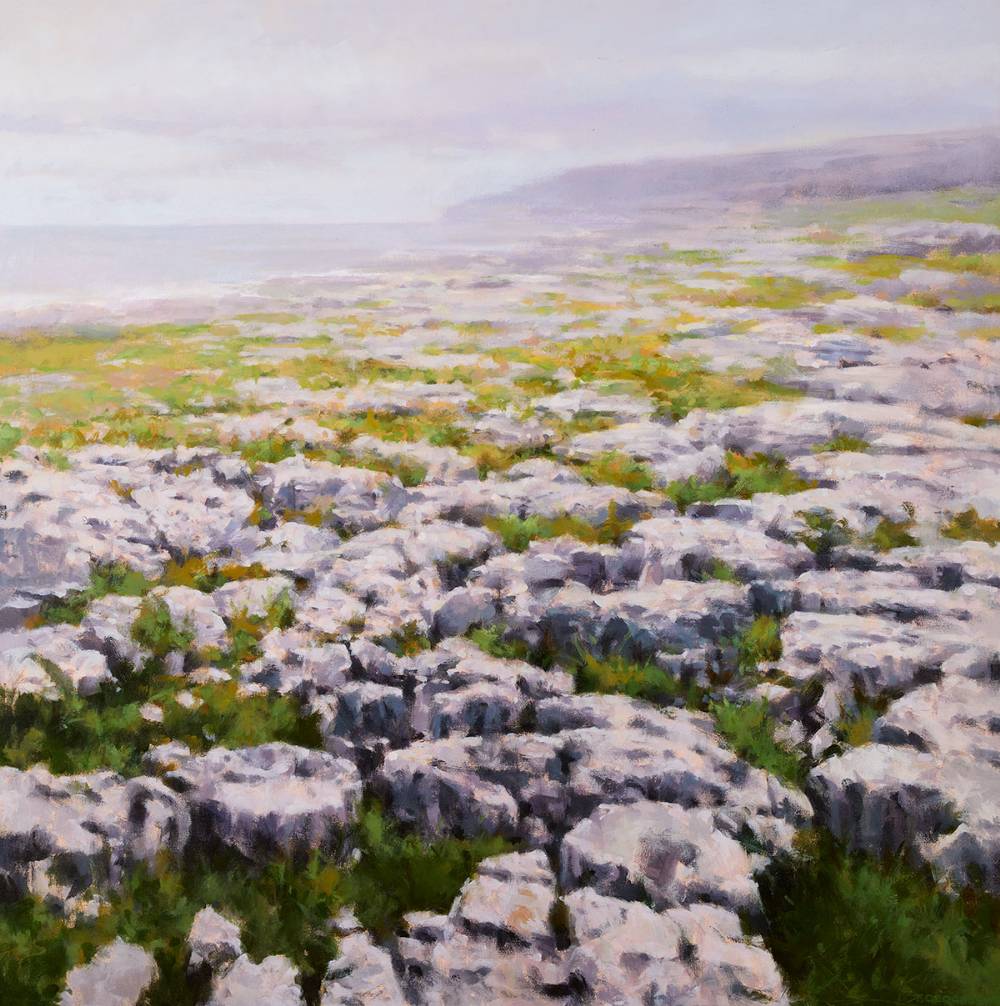 LOOKING TOWARD BLACK HEAD, BURREN, COUNTY CLARE, 1997 by Trevor Geoghegan sold for �3,800 at Whyte's Auctions