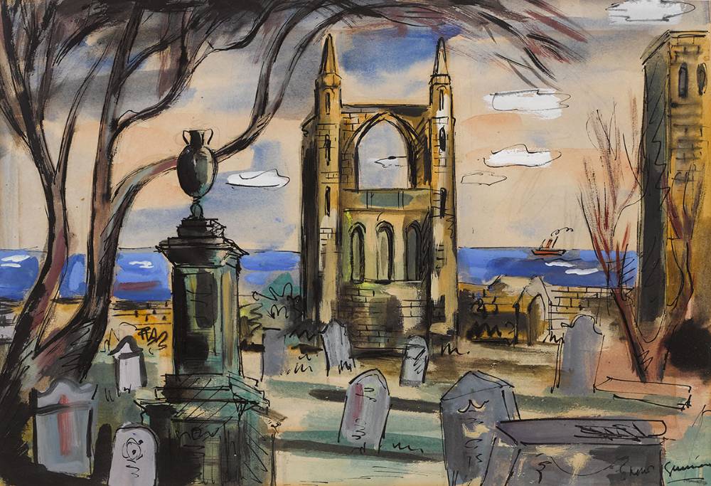 OLD CHURCHYARD BY THE SEA by Norah McGuinness sold for 2,000 at Whyte's Auctions