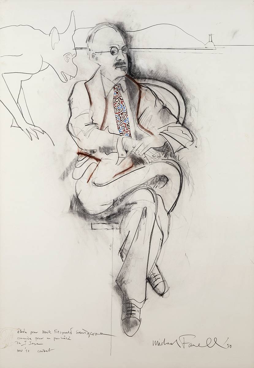 PORTRAIT OF JAMES JOYCE, NOVEMBER 1990 by Micheal Farrell sold for �1,600 at Whyte's Auctions