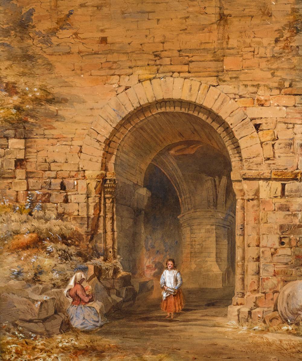 FIGURES IN AN ARCHWAY, 1857 by JK Bradford (fl.1857) at Whyte's Auctions
