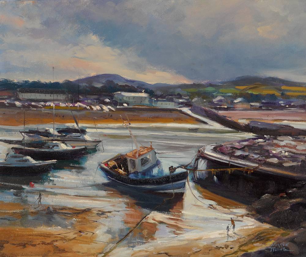 BOATS AT LOW TIDE by Norman Teeling (b.1944) at Whyte's Auctions