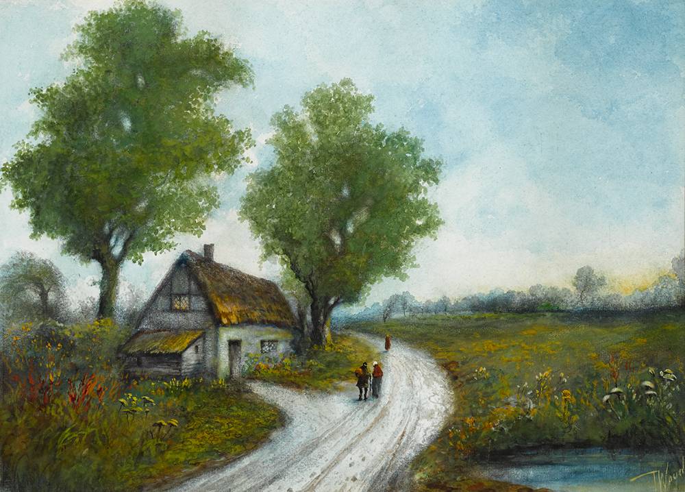 RURAL SCENE WITH COTTAGE by Thomas Wood  at Whyte's Auctions