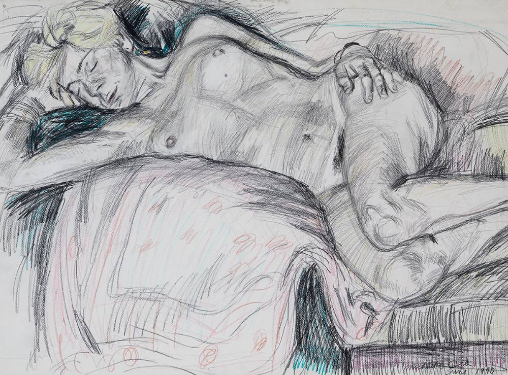 RECLINING NUDE STUDY, JUNE 1990 by Michael O'Dea PPRHA (b.1958) at Whyte's Auctions