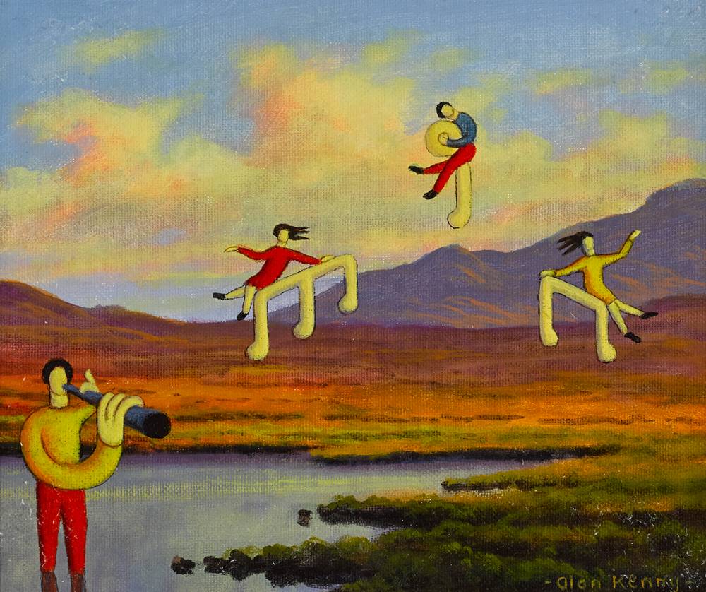 LANDSCAPE WITH MUSICIANS AND GIRLS, 2002 by Alan Kenny sold for 440 at Whyte's Auctions