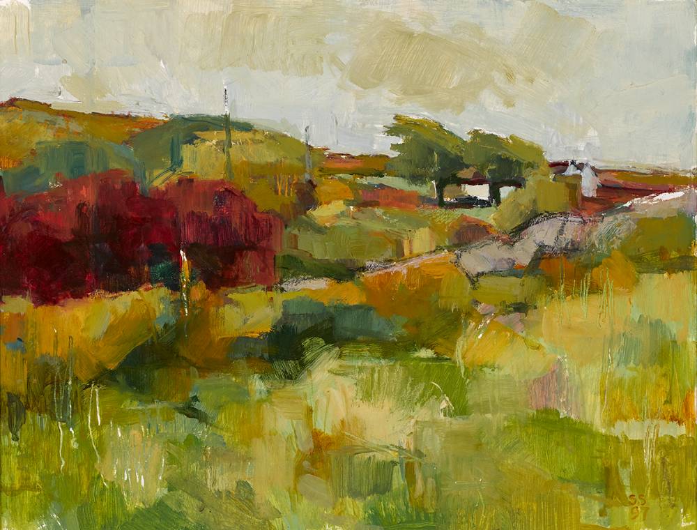 LANDSCAPE NEAR CLEGGAN I, 1996 by Sarah Spackman sold for 320 at Whyte's Auctions