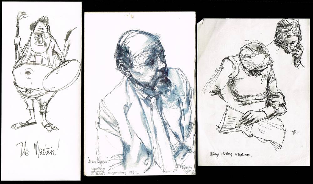 SKETCHES, ALAN DENSON, MARY READING and THE MASTER (SET OF THREE) by Thomas Ryan PPRHA (1929-2021) at Whyte's Auctions