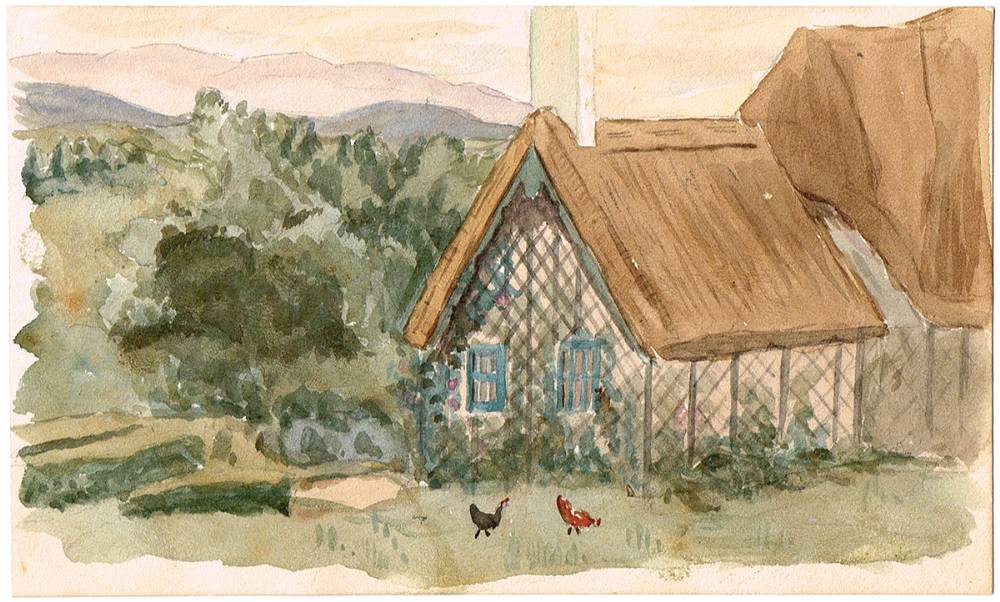 BIDDY EARLY'S COTTAGE, GLENDEREE MOUNTAIN by Lady Isabella Augusta Gregory sold for �640 at Whyte's Auctions
