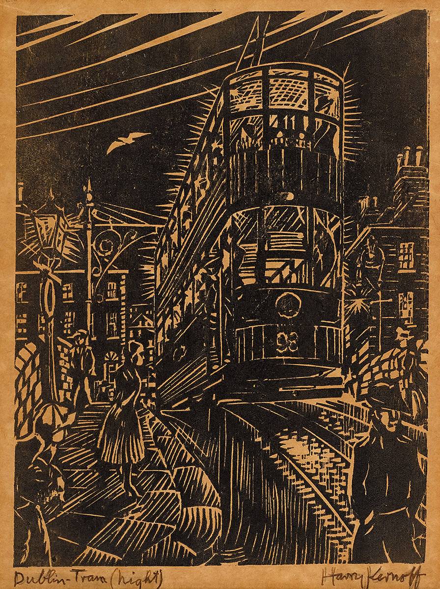 DUBLIN TRAIN (NIGHT) by Harry Kernoff RHA (1900-1974) at Whyte's Auctions