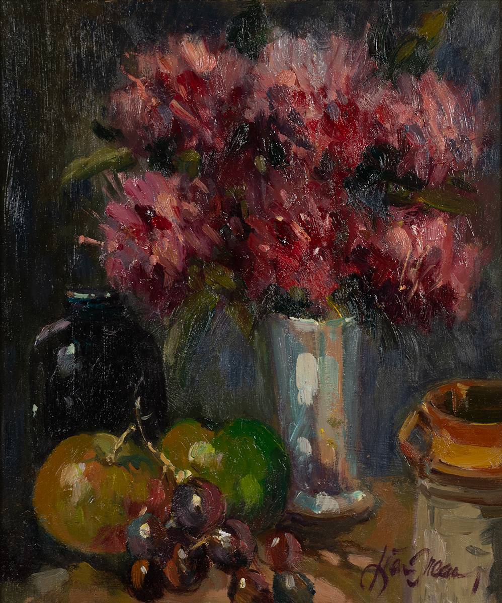 STILL LIFE WITH FLOWERS AND FRUIT by Liam Treacy (1934-2004) (1934-2004) at Whyte's Auctions