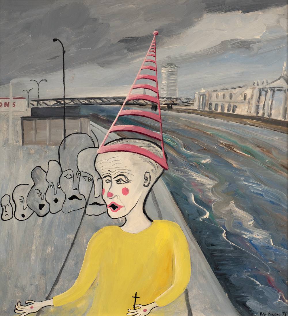 CLOWN ON THE QUAYS, DUBLIN, 1976 by Peter Pearson sold for �320 at Whyte's Auctions