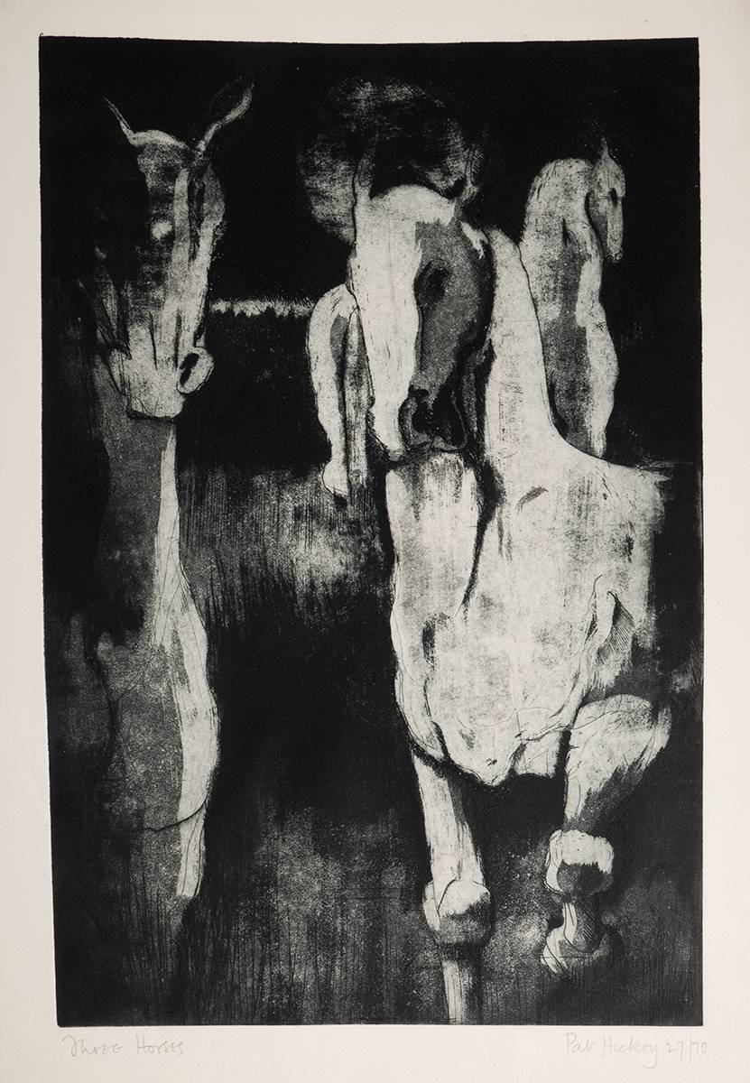 THREE HORSES, 1962 by Patrick Hickey HRHA (1927-1998) at Whyte's Auctions