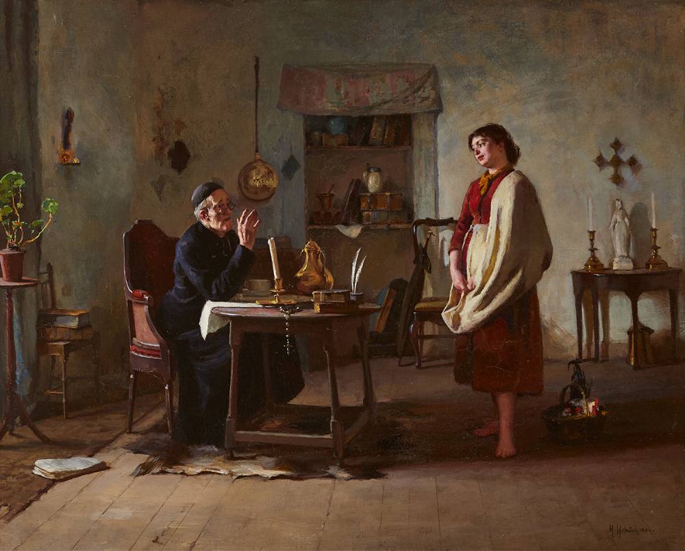 RECEIVING INSTRUCTIONS, 1884 by Howard Helmick (American, 1845-1907) at Whyte's Auctions